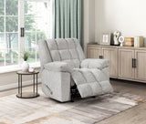 Gentle Rocking Motion Reclining Chair 1pc Light Gray Chenille Upholstery Ultra Comfort Living Room Furniture