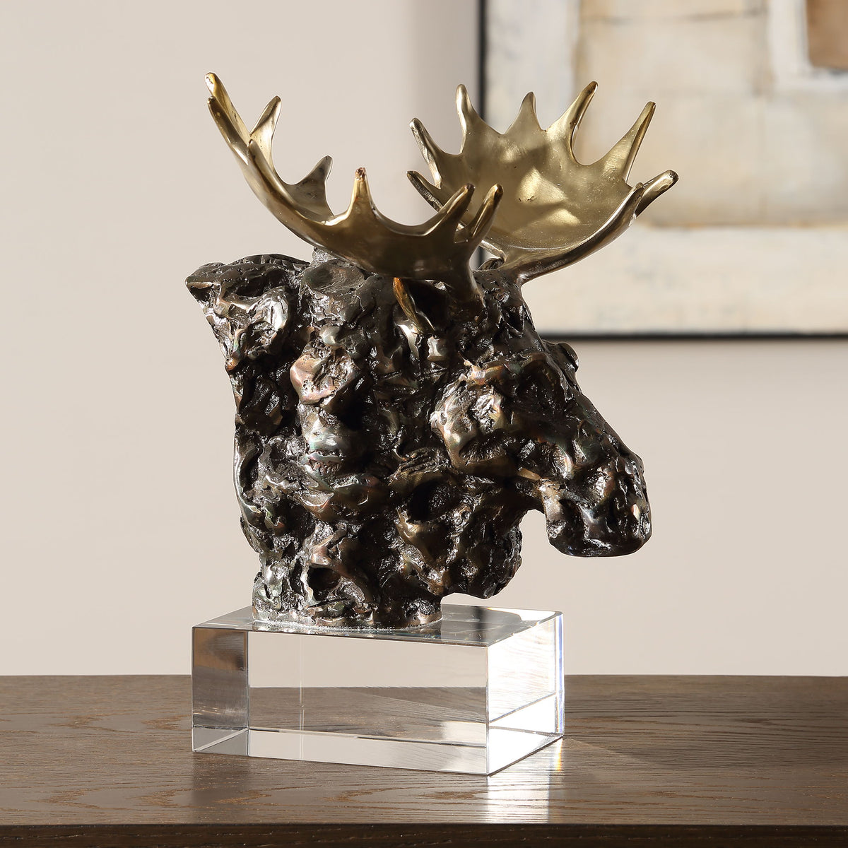 Moose Bust Bronze Sculpture by Uttermost - View 2