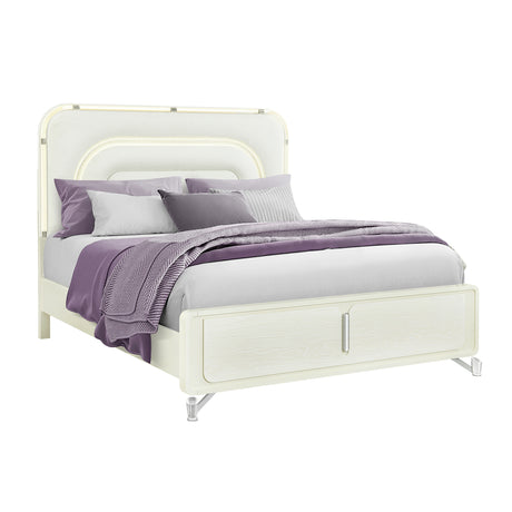 Nora Beige 5PC Queen Bedroom Set With LED - sold by Home Elegance USA