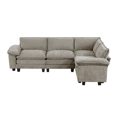 Modern Contemporary 4-Piece Modular Sectional Plush Comfort Chenille Upholstery Living Room Furniture Durable Plywood - sold by Home Elegance USA