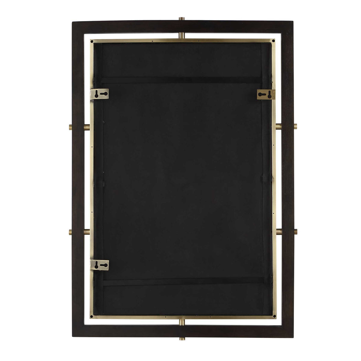Bach Rectangle Mirror Walnut & Brass - Gold / Dark Brown by Uttermost - View 7