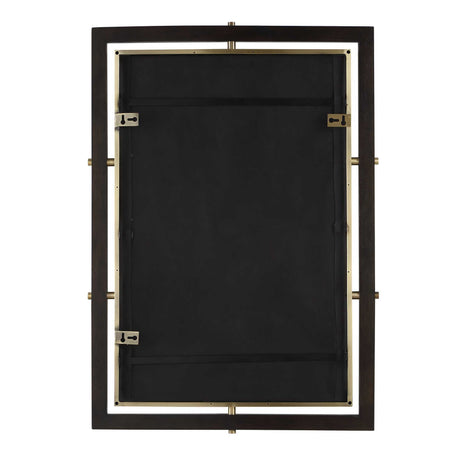 Bach Rectangle Mirror Walnut & Brass - Gold / Dark Brown by Uttermost - View 7