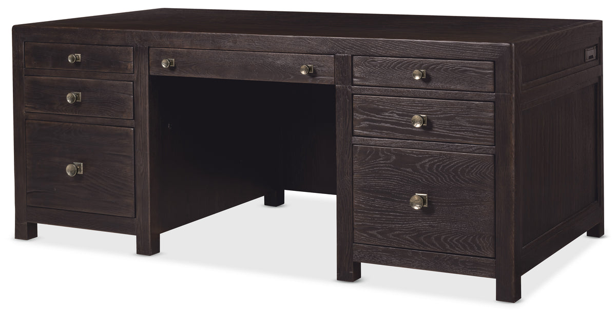 Driftwood Executive Desk Burnt Timber - Black by Hooker Furniture - View 3