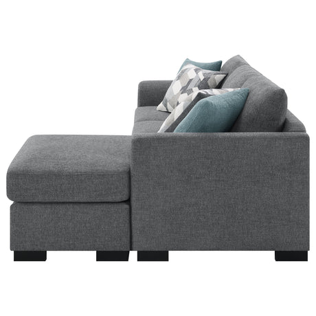Pacheco Grey Upholstered Sleeper Sectional Chaise Sofa - sold by Home Elegance USA