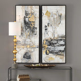 Life Scenes Abstract Art (Set of 2) - Beige / Yellow by Uttermost - View 2