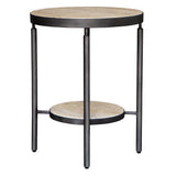 Dauntless Side Table Travertine - Black / Beige by Uttermost - View 6