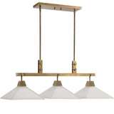 Brookdale Industrial 3 Light Linear Chandelier - Gold / White by Uttermost - View 3