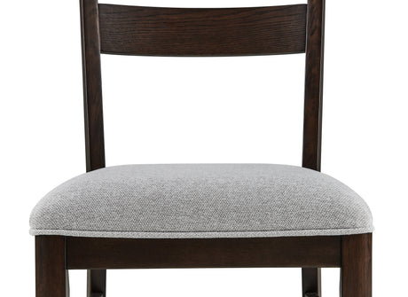 7pc Beautiful Rectangular Dining Table Dark Oak Finish Upholstered Chair Wooden Furniture Dining Room Furniture - sold by Home Elegance USA