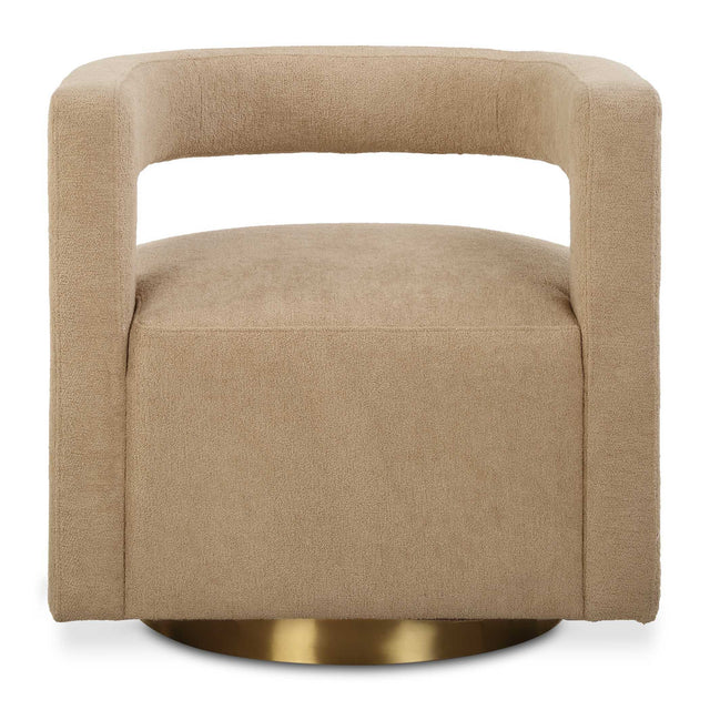 Grounded Modern Swivel Chair - Light Brown by Uttermost - View 1