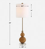Sienna Glass Buffet Lamp Caramel - Light Brown by Uttermost - View 8