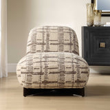 Evans Modern Armless Accent Chair Beige / Brown - Beige / Dark Brown by Uttermost - View 2