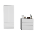 Lewes 2 Piece Bedroom Set, Dresser + Armoire, White - sold by Home Elegance USA