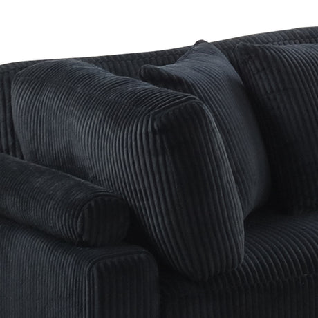 Bentley Modern Style Modular Sectional unique layout made with Corduroy fabric and wood in Black Setup-2(NJ Warehouse Inventory) - sold by Home Elegance USA