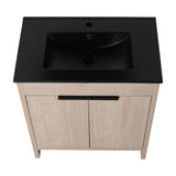 30 Inch Freestanding Bathroom Vanity with Black Ceramic Sink & 2 Soft - Close Cabinet Doors (BVB02430PLO - BL9075BK),W1286S00019 - W999S00064 - image - 23