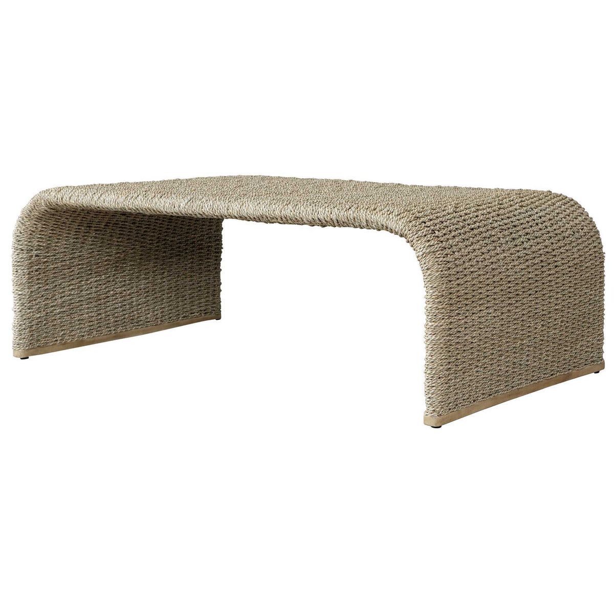 Calabria Woven Seagrass Coffee Table - Beige by Uttermost - View 3