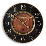 Alexandre 23" Clock - Black / Light Brown by Uttermost - View 1