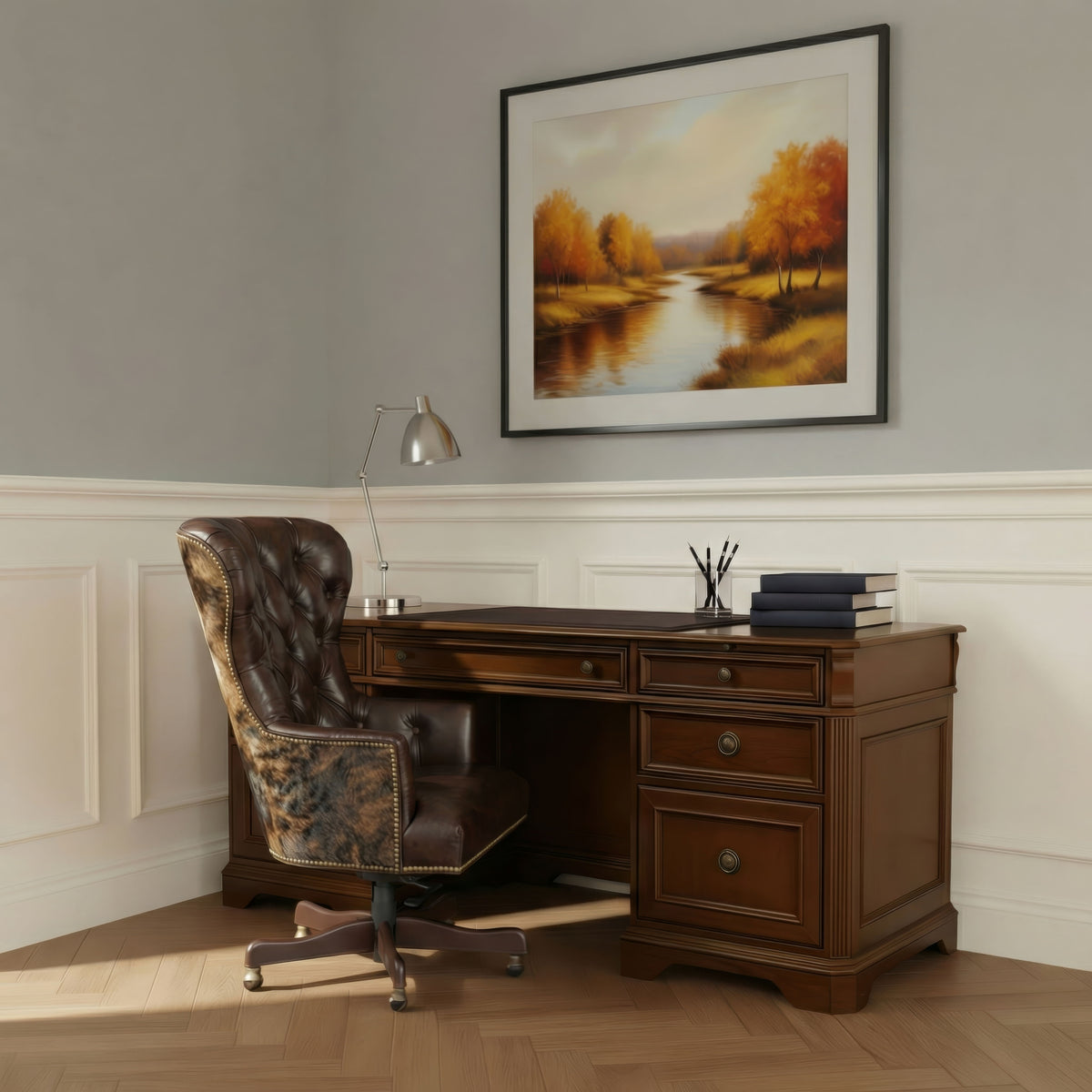 Katherine Home Office Chair - Dark Brown by Hooker Furniture - View 2