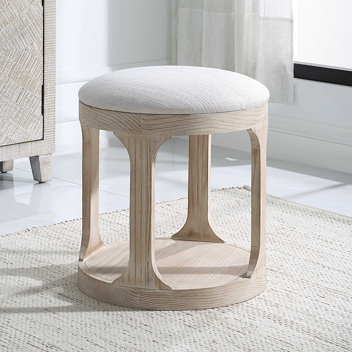 Dennen Ottoman Oak - Beige by Uttermost - View 2