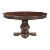 Homelegance Deryn Park Round/Oval Extendable Dining Table Set in Cherry Finish with Gold Tipping – 2243-76 Collection - Home Elegance USA