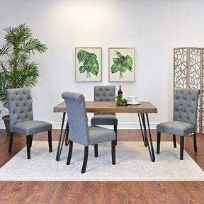 Ashford 5-Piece Dining Set, Hairpin Dining Table with 4 Chairs, 4 Color Options - sold by Home Elegance USA