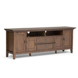 Redmond 72 inch Wide Solid Wood TV Stand in Rustic Natural Aged Brown For TVs up to 80 inches