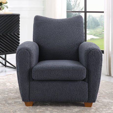 Teddy Slate Accent Chair - Dark Gray by Uttermost - View 2