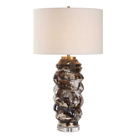Cuoco Table Lamp Mottled Brown - Dark Brown by Uttermost - View 1