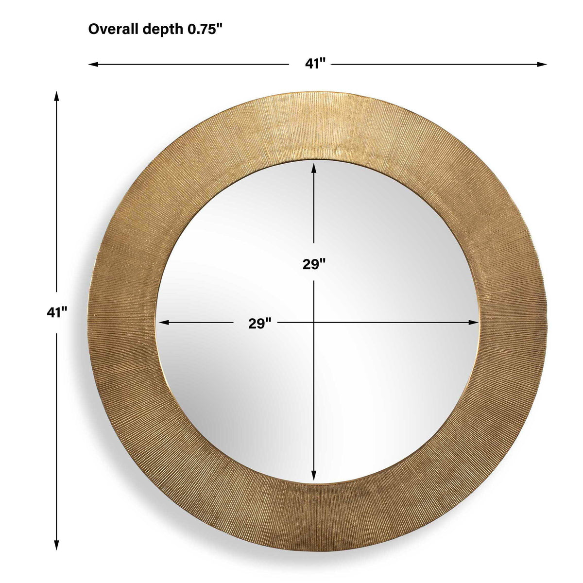 Tano Round Mirror Antique Brass - Gold by Uttermost - View 7