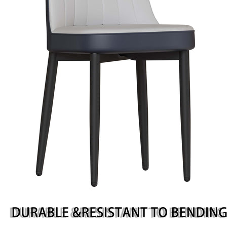63 'medieval modern cream style MDF dining table and PU dining chair set 4. Assemble Desktop and black metal leg dining chair set, suitable for home&kitchen - sold by Home Elegance USA