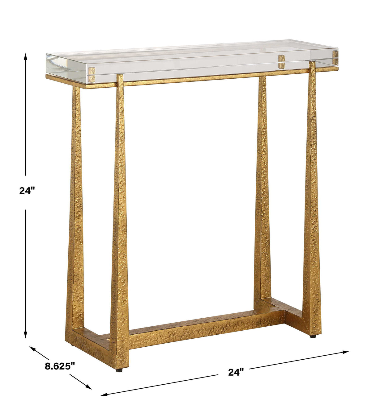 Midas Thick Crystal Accent Table - Gold by Uttermost - View 8