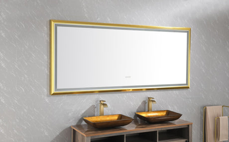 96in. W x 48 in. H LED Lighted Bathroom Wall Mounted Mirror with High Lumen+Anti - Fog Separately Control bedroom full - length mirror bathroom led mirror hair salon mirror - W1272102710 - image - 17