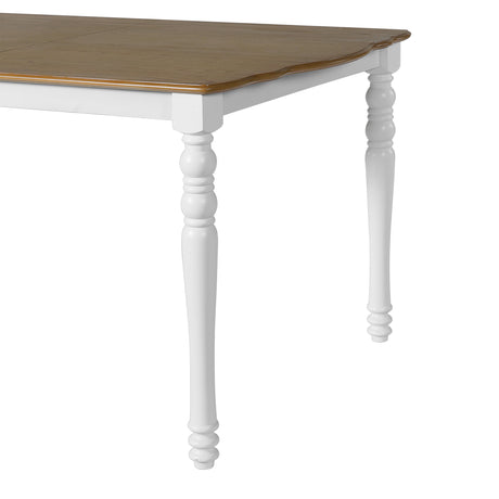 7-Piece Dining Table Set, 60inch to 78inch Extendable Wood Dining Table with Removable Leaf, Kitchen Table Set with 6 Upholstered Side Chair, Dining Table Set for 6 - sold by Home Elegance USA