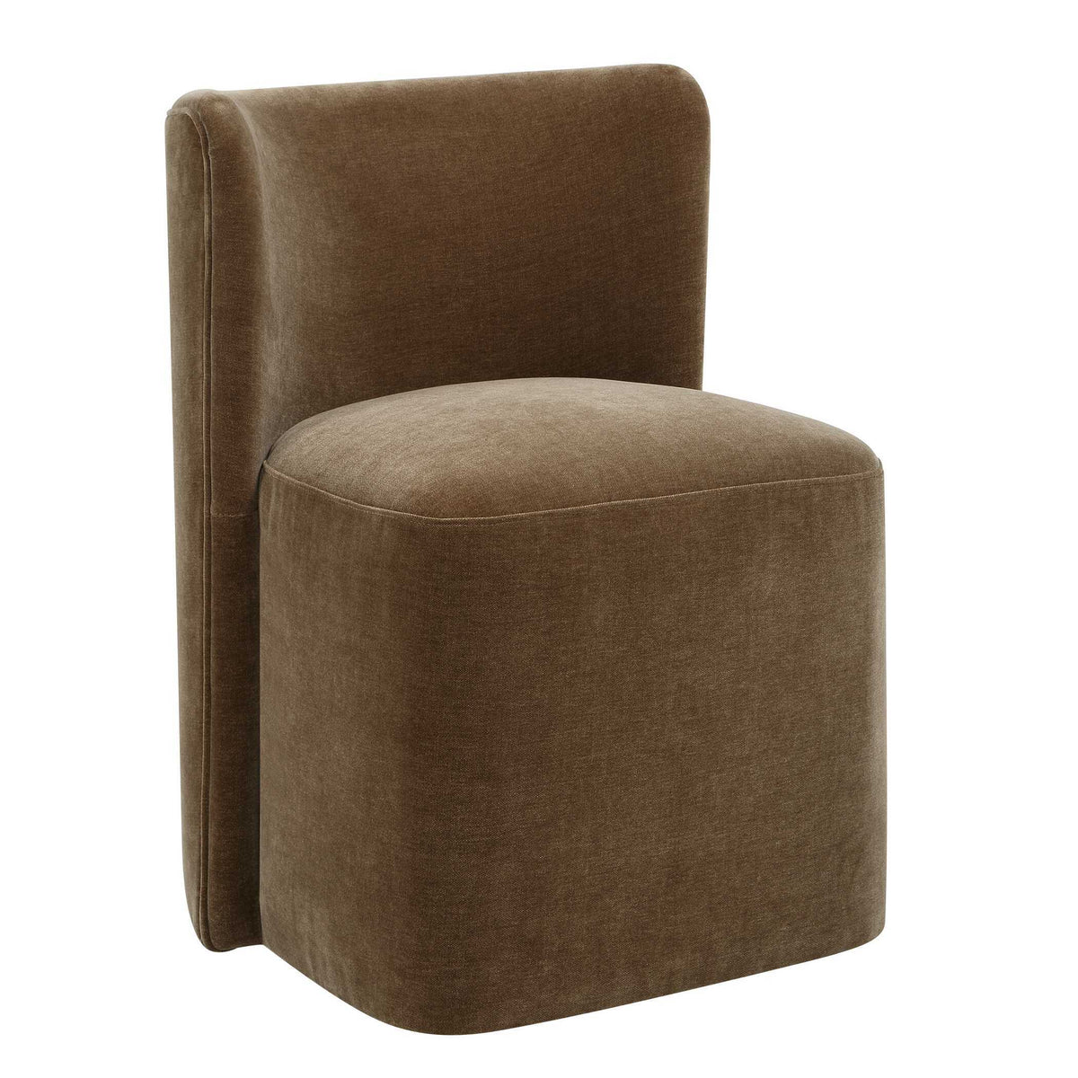 Outlook Modern Velvet Dining Chair - Dark Brown by Uttermost - View 4