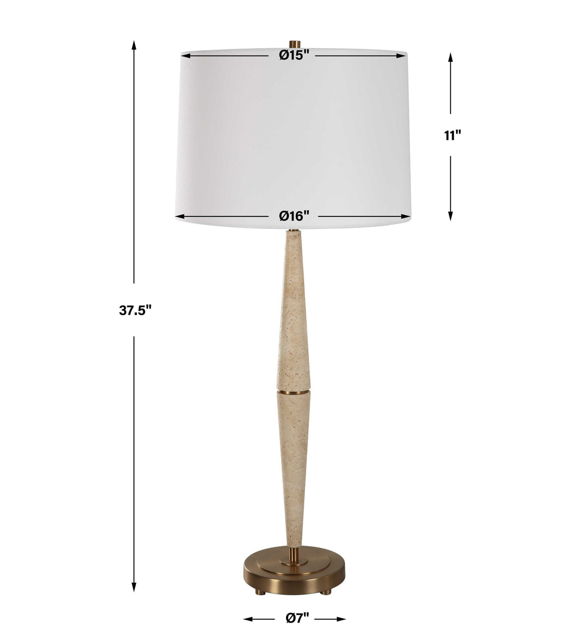 Palu Travertine Table Lamp Beige - Light Brown by Uttermost - View 8
