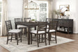 Classic 7pc Counter Height Dining Dark Espresso Finish Extendable Table and Chairs Set Upholstered Seat Wooden Dining Furniture - sold by Home Elegance USA