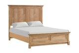 Bedroom Furniture Farmhouse Style 1pc Full Size Bed Plank Headboard Natural Oak Finish Bedframe