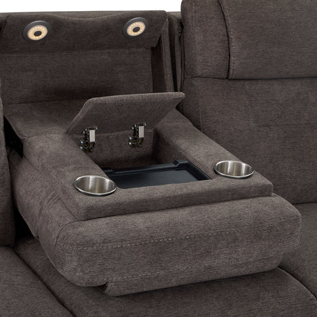 Zecliner Zofa Power Sleep Sofa With Power Headrests & Lumbar - Umber Gray | Flexsteel