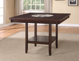 1pc Contemporary Transitional Counter Height Dining Table with 20-Inch Lazy Susan Rich Dark Brown Finish Wooden Wood Veneers Solid Wood Dining Room Furniture