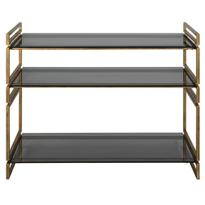 Stacked Up Glass Console Table - Gray by Uttermost - View 1