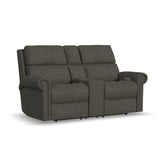 Bernard Power Leather Reclining Loveseat With Console, Power Headrests & Lumbar | Flexsteel