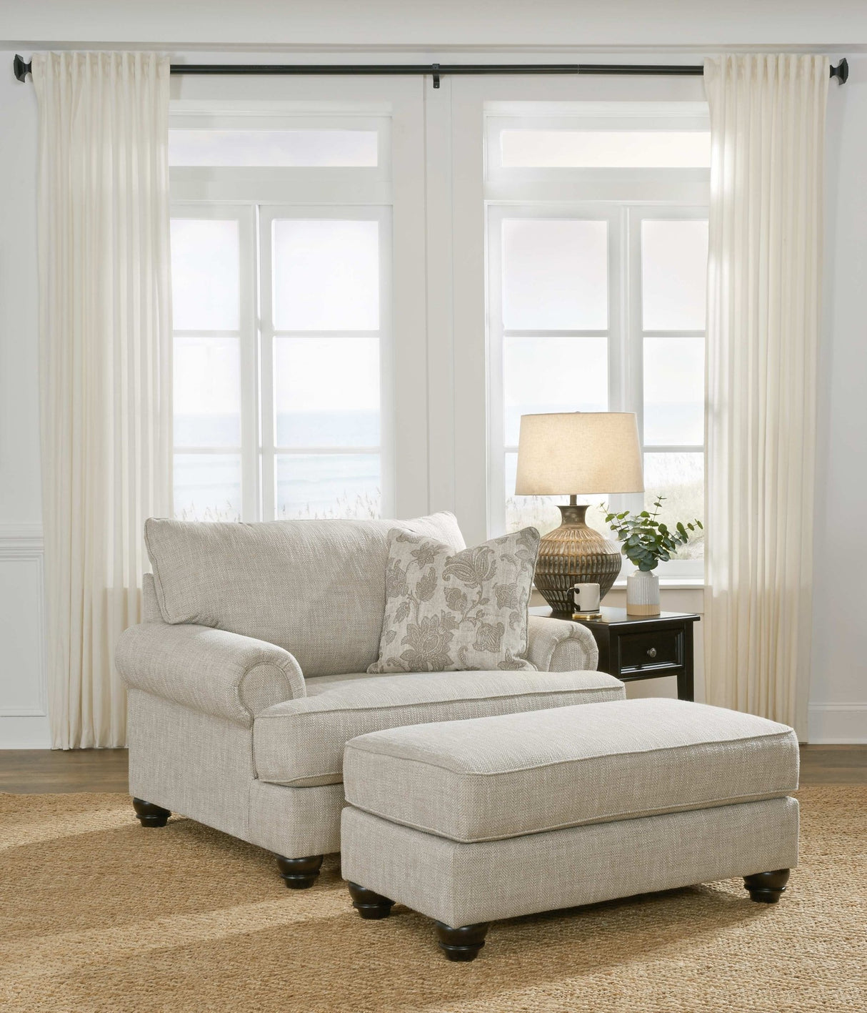 Asanti - Fog - 4 Pc. - Sofa, Loveseat, Chair And A Half, Ottoman | Ashley | Home Elegance USA