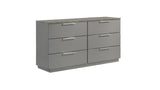 Elara Dresser – Two-Tone High-Gloss Marble & Lacquer Finish with Spacious Drawers and Metal-Finished Legs- Gray (Includes Dresser Only)      same asG150108690  (NJ inventory)
