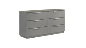 Elara Dresser – Two-Tone High-Gloss Marble & Lacquer Finish with Spacious Drawers and Metal-Finished Legs- Gray (Includes Dresser Only)      same asG150108690  (NJ inventory)