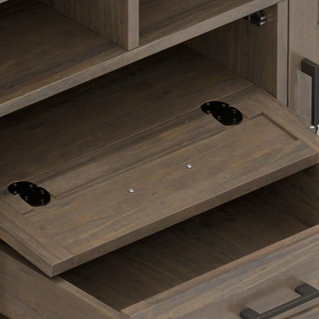Ela 72 inch Wide Solid Wood TV Stand in Smokey Brown For TVs up to 80 inches - sold by Home Elegance USA