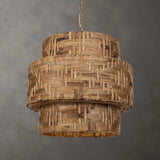 Water Hyacinth 4 Light Woven Pendant - Light Brown by Uttermost - View 2