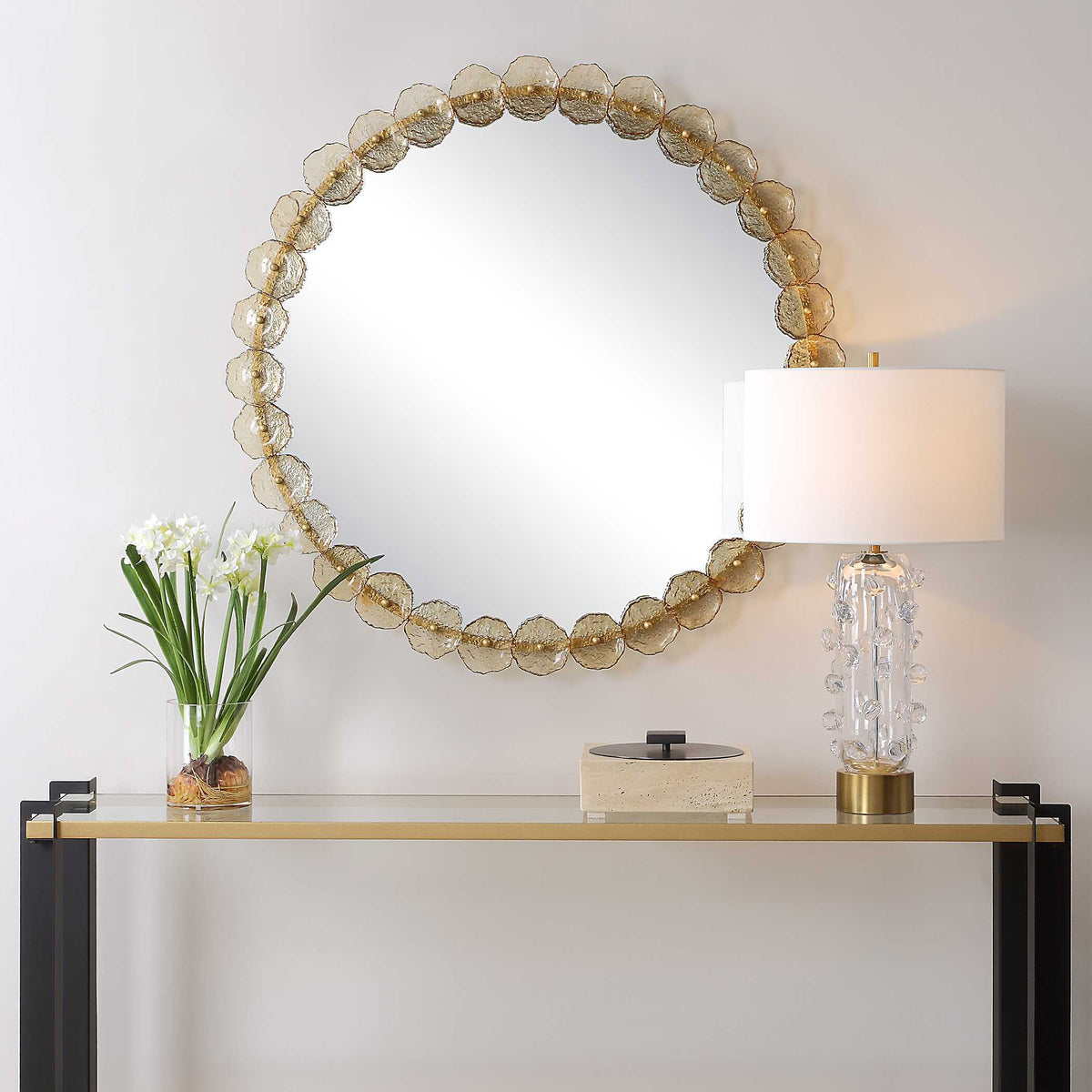Nolina Round Mirror - Gold by Uttermost - View 2