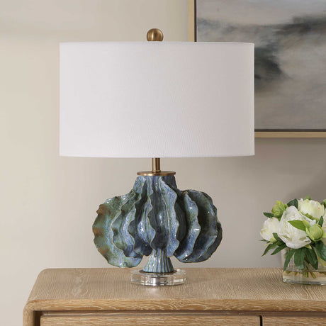 Ruffle Up Table Lamp - Blue by Uttermost - View 3