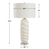 Anneli Swirl Table Lamp - White by Uttermost - View 7