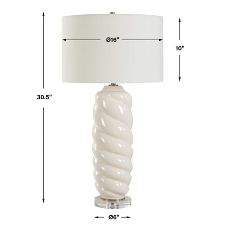 Anneli Swirl Table Lamp - White by Uttermost - View 7
