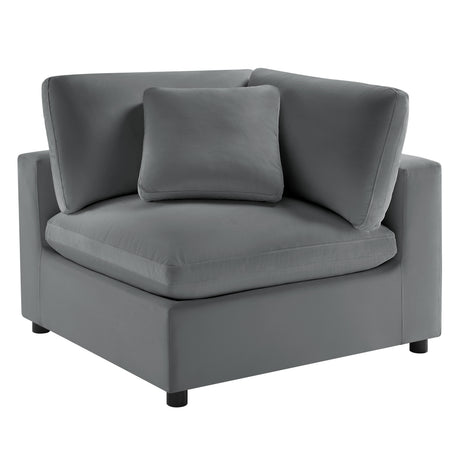 Caylie Modular 6-Piece Sectional in Charcoal with Solid Wood Legs - sold by Home Elegance USA